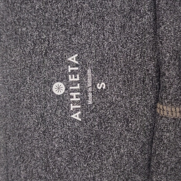 🛍Athleta Womens S Grey Contrast Stitch Capri Leggins Active‎ Stretch Workout - Picture 4 of 8